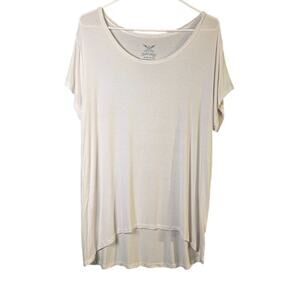 Faded Glory XL White Tunic Length Short Sleeve Women's T shirt White Loose fit